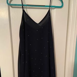 Navy Chiffon Sparkle Dress